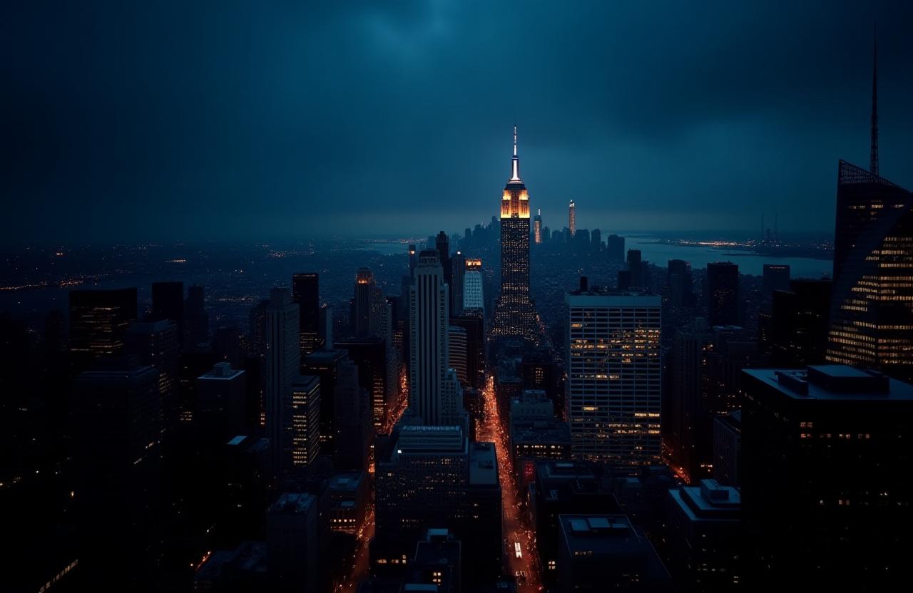 New York Financial District at Dusk